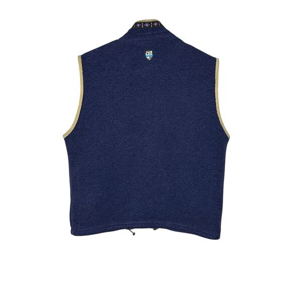 Vintage 1990's Alf Wool Fleece Vest Blue Zip Front Made in USA Size M - Picture 2 of 5